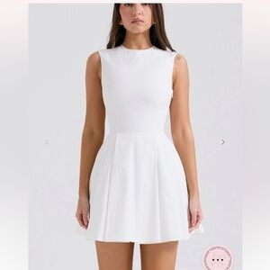 House of CB Claretta white cotton mini dress
